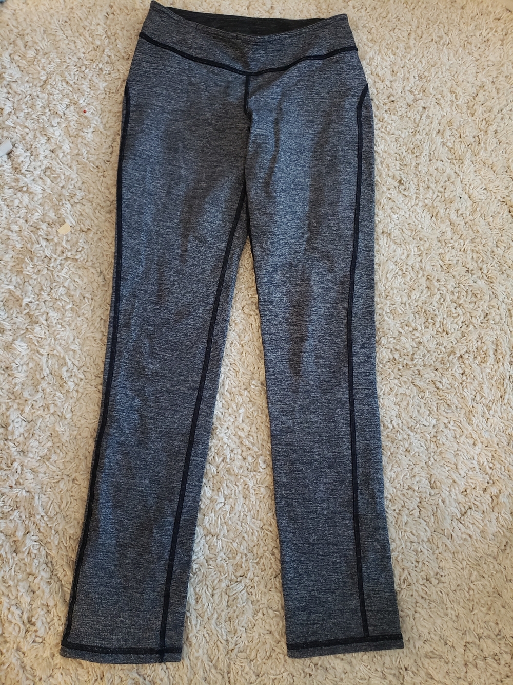 Ivivva Grey Heathered Leggings with Black Contrast Seams